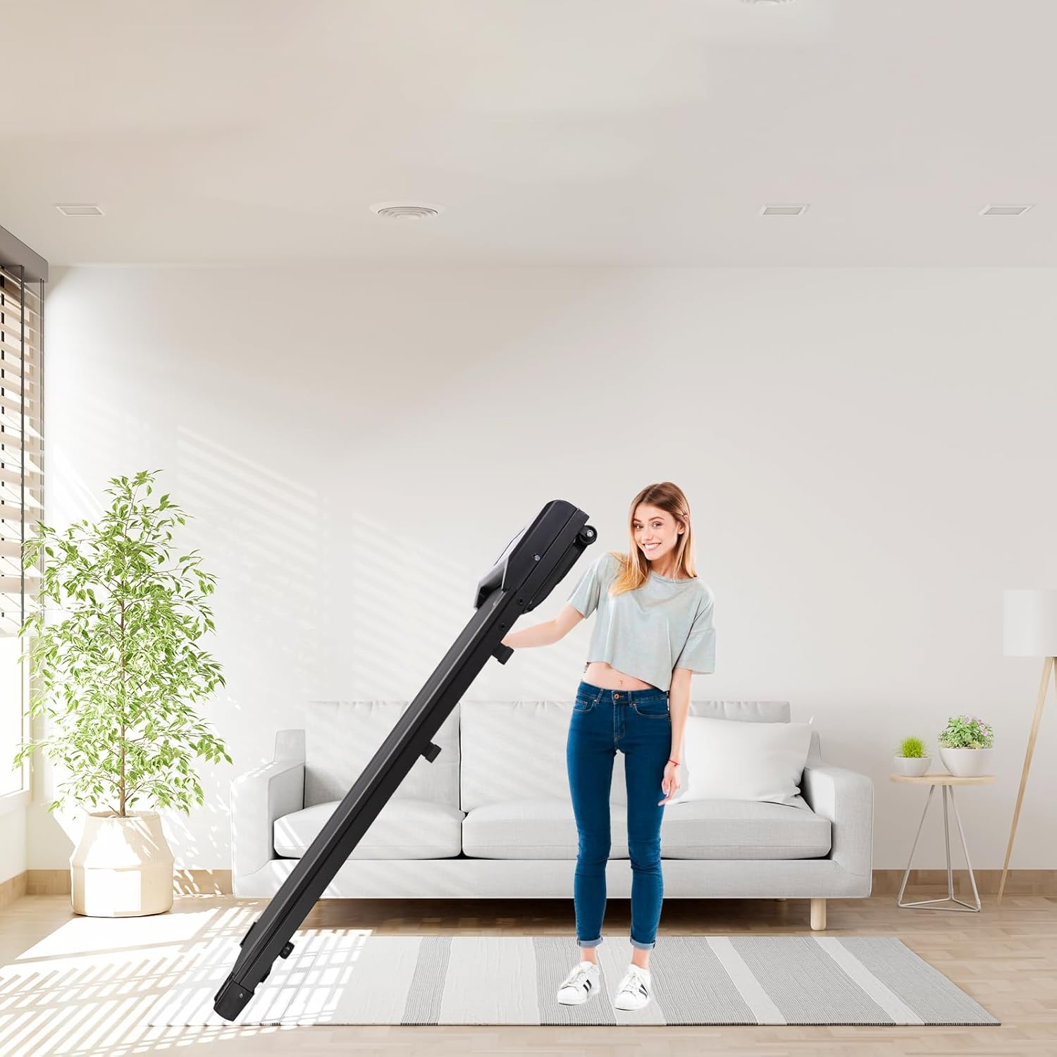 BotaBay Folding Treadmills 2.25HP Folding Electric Treadmills Walking Pad 2 in 1Under Desk Treadmill LED Display, Walking Treadmill Machine for Home Office BotaBay Folding Treadmills 2.25HP Folding Electric Treadmills Walking Pad 2 in 1Under Desk Treadmill LED Display, Walking Treadmill Machine for Home Office