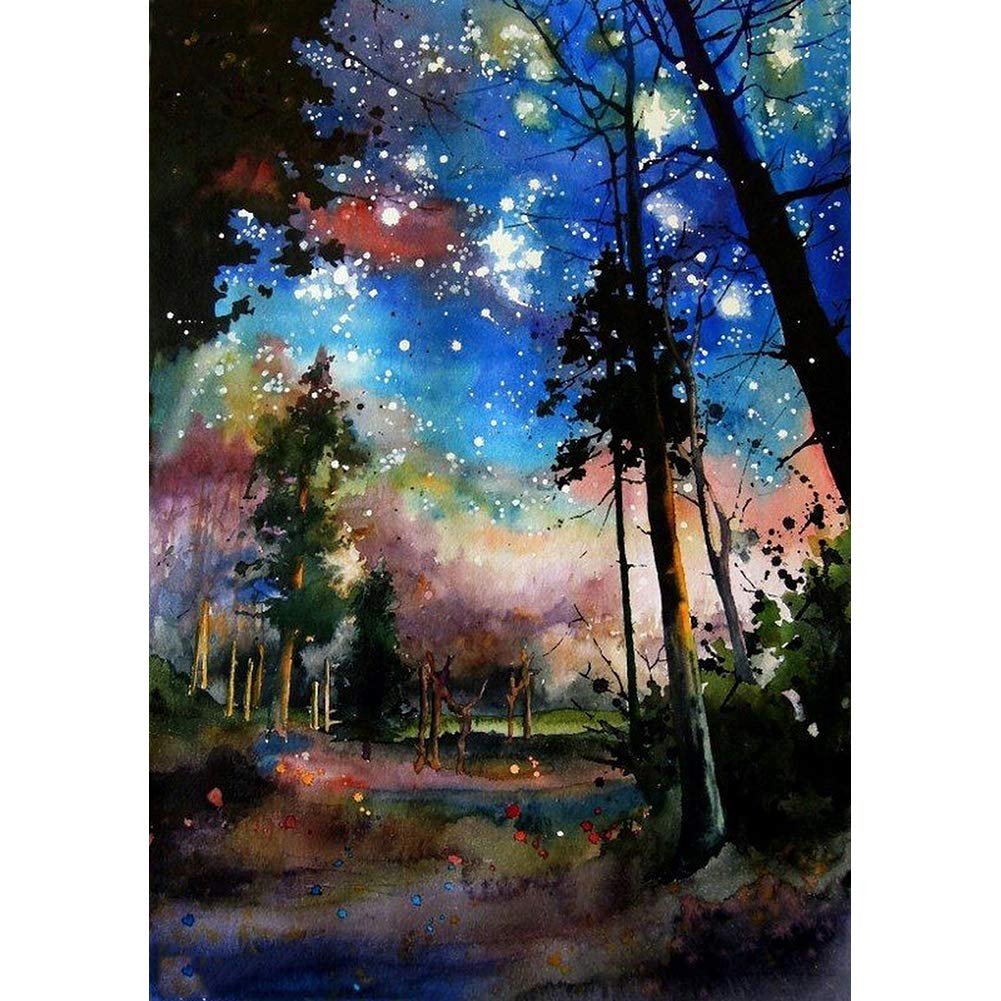 5D Diamond Painting Kits, Colorful Abstract Trees WOWDECOR Full Drill DIY Diamond Art Cross Stitch Paint by Numbers