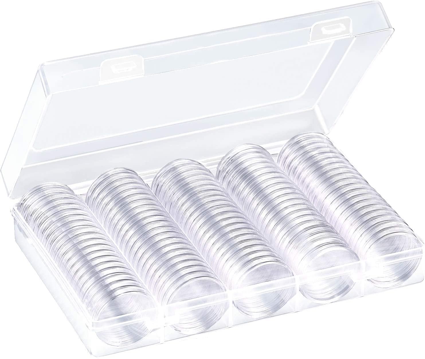 Coin Capsules Round Plastic Coin Holder Case with Storage Organizer Box