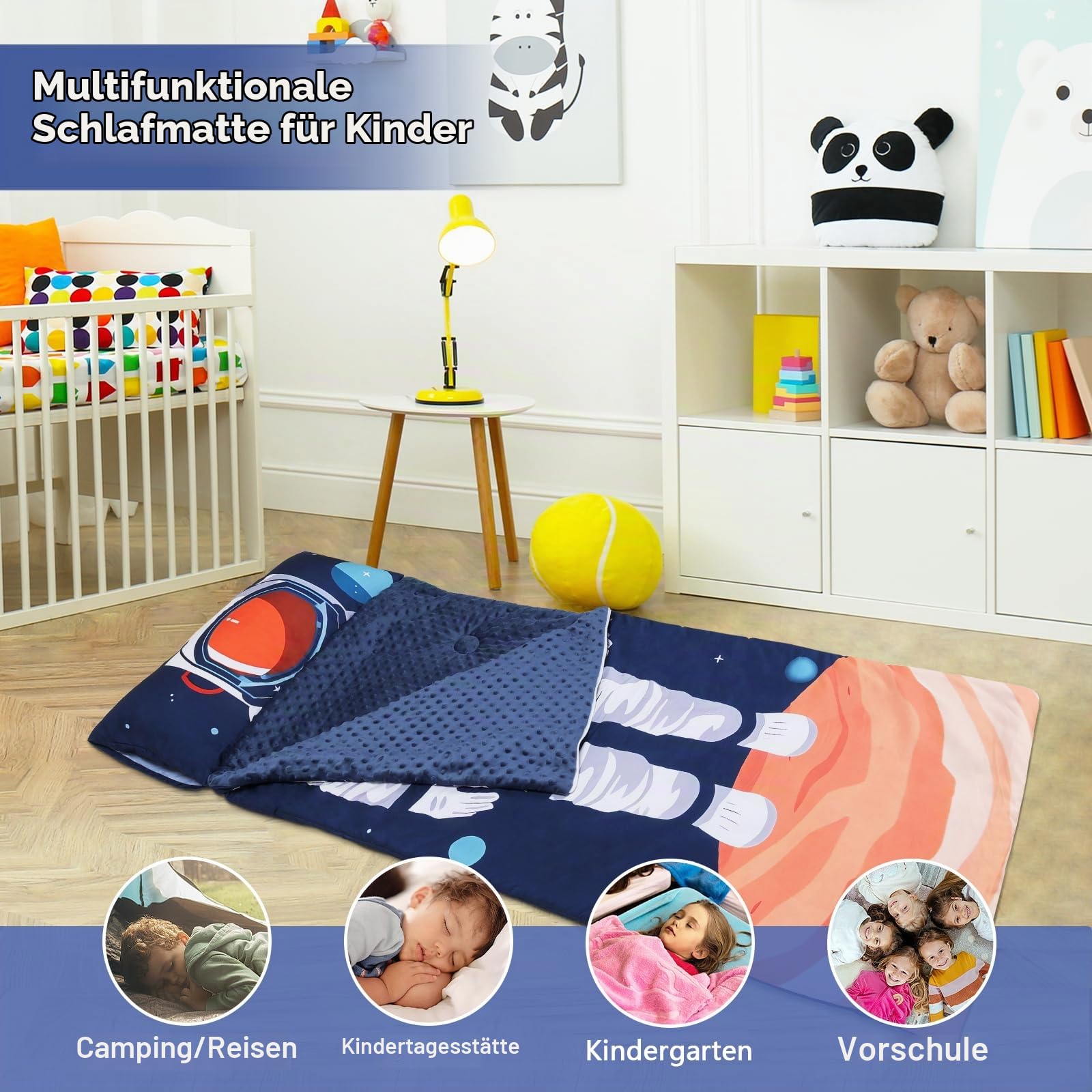decalsweet Schlafsack Kinder, Weich Kinderschlafsack 150×60cm Astronauten