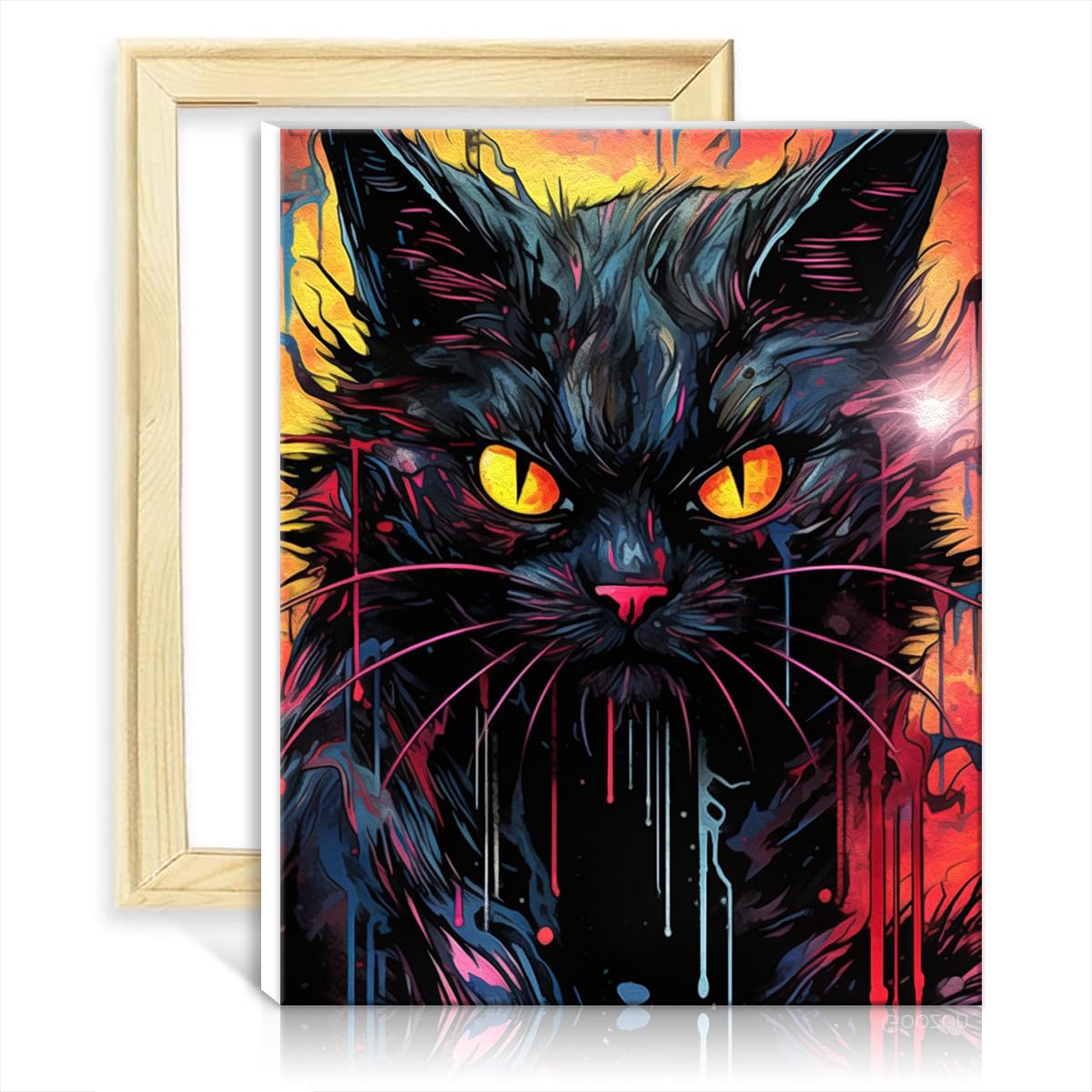 Tangfeiy As29 Animal Cats Paint Kits Canvas Animal Cats Diy Paint By Numbers With Brushes Acrylic Pigment Digital Painting Picture For Home Wall Decor Gifts No Frame(60X75cm)