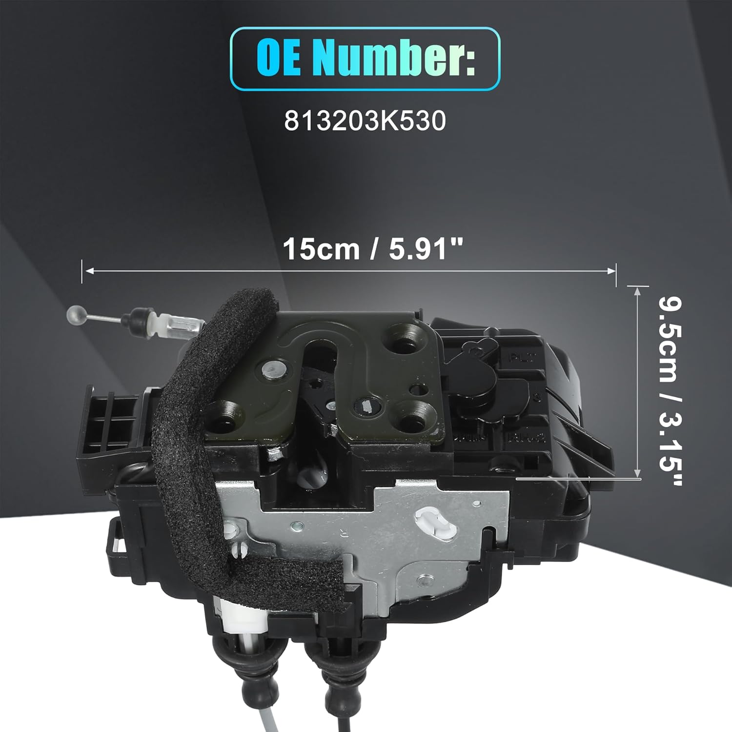 X AUTOHAUX Replacement Front Right Passenger Side Power Door Lock Actuator Motor with Cable for Hyundai Sonata 2008-2010 Door Latch Actuator Assembly Replace No.813203K530 Black