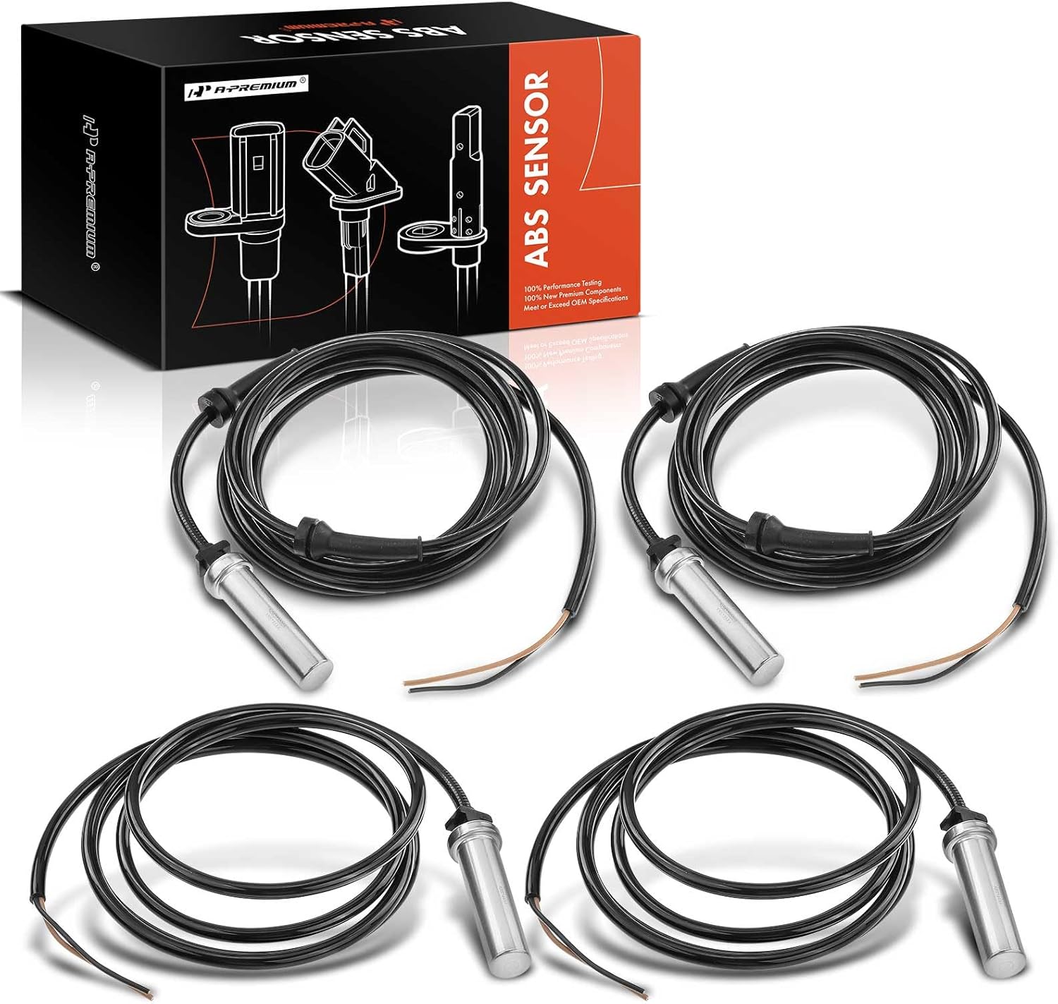 A-Premium ABS Wheel Speed Sensor Compatible with Dodge & Freightliner Models - Sprinter 2500 2003-2006, Sprinter 3500 2003-2006 - Front and Rear, Driver and Passenger, (4-PC Set), Replace# 5104145AA