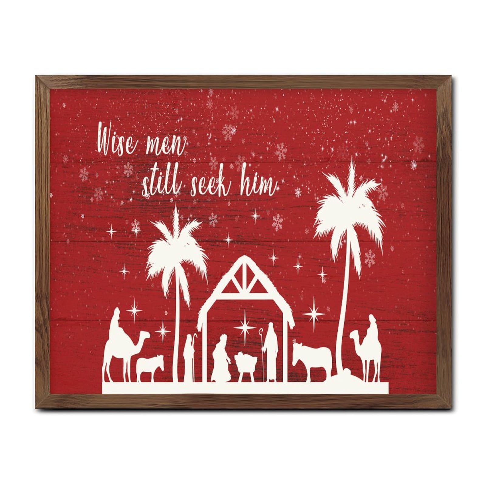 Panneau en bois Noel spirituel pour partager la magie de la nativite en famille