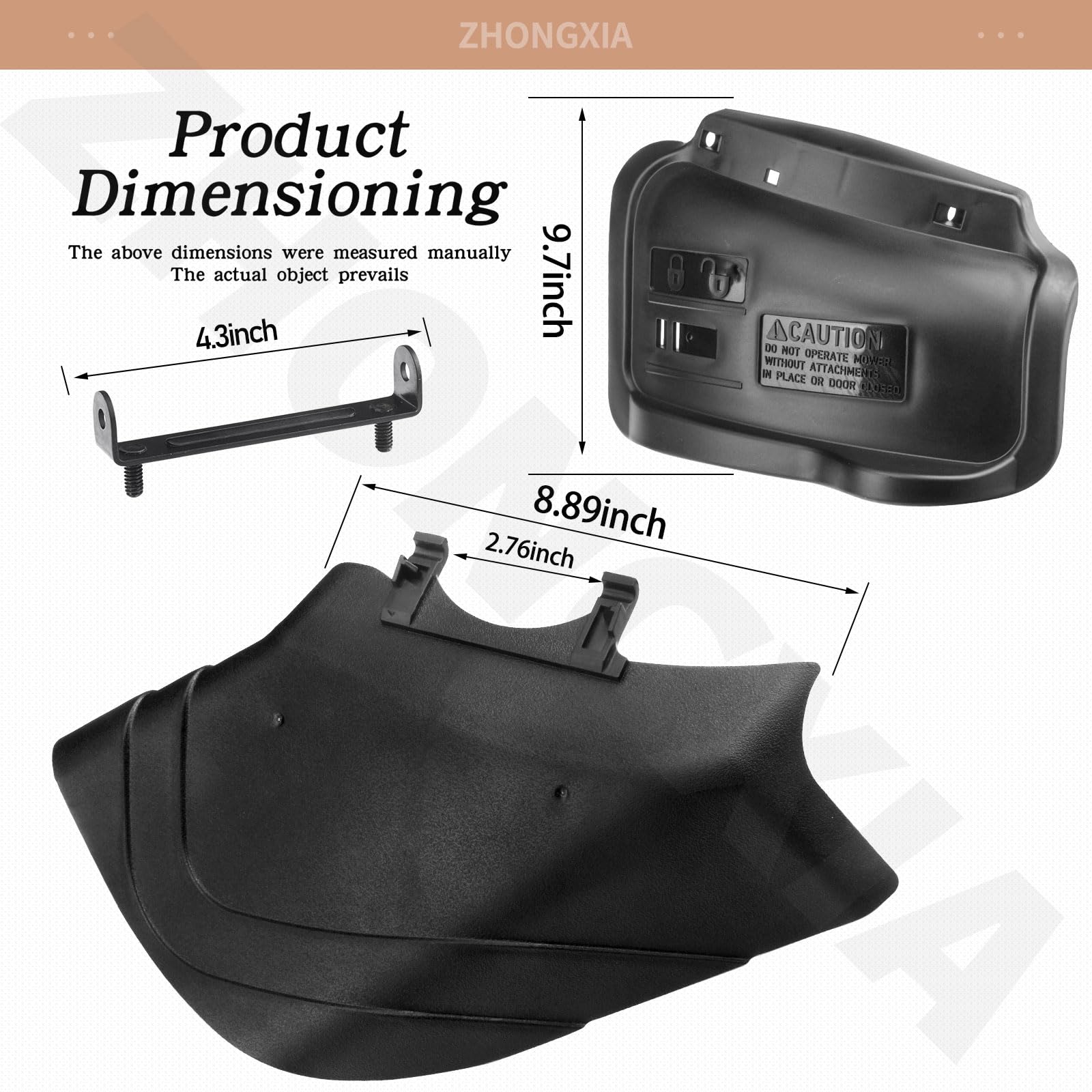 532426129 Deflector y 532420019 - Juego de puerta de mantillo con anexos compatibles con cortacésped Craftsman y Husqvarna de 22 pulgadas, sustituye a 419942X418 419942X428 583405601