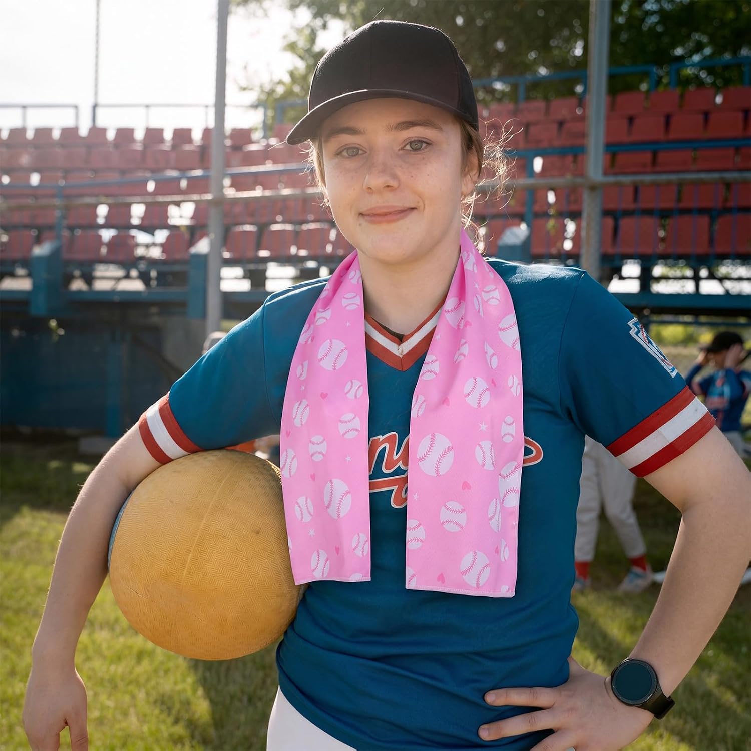 24 Pcs Softball Cooling Towels for Girls 40"x12" Baseball Softball Ice Fast Drying Towel Breathable Chilly Rag Microfiber Sports Cooling Rag Softball Team Gift Party Favors for Team Gym Running Coach