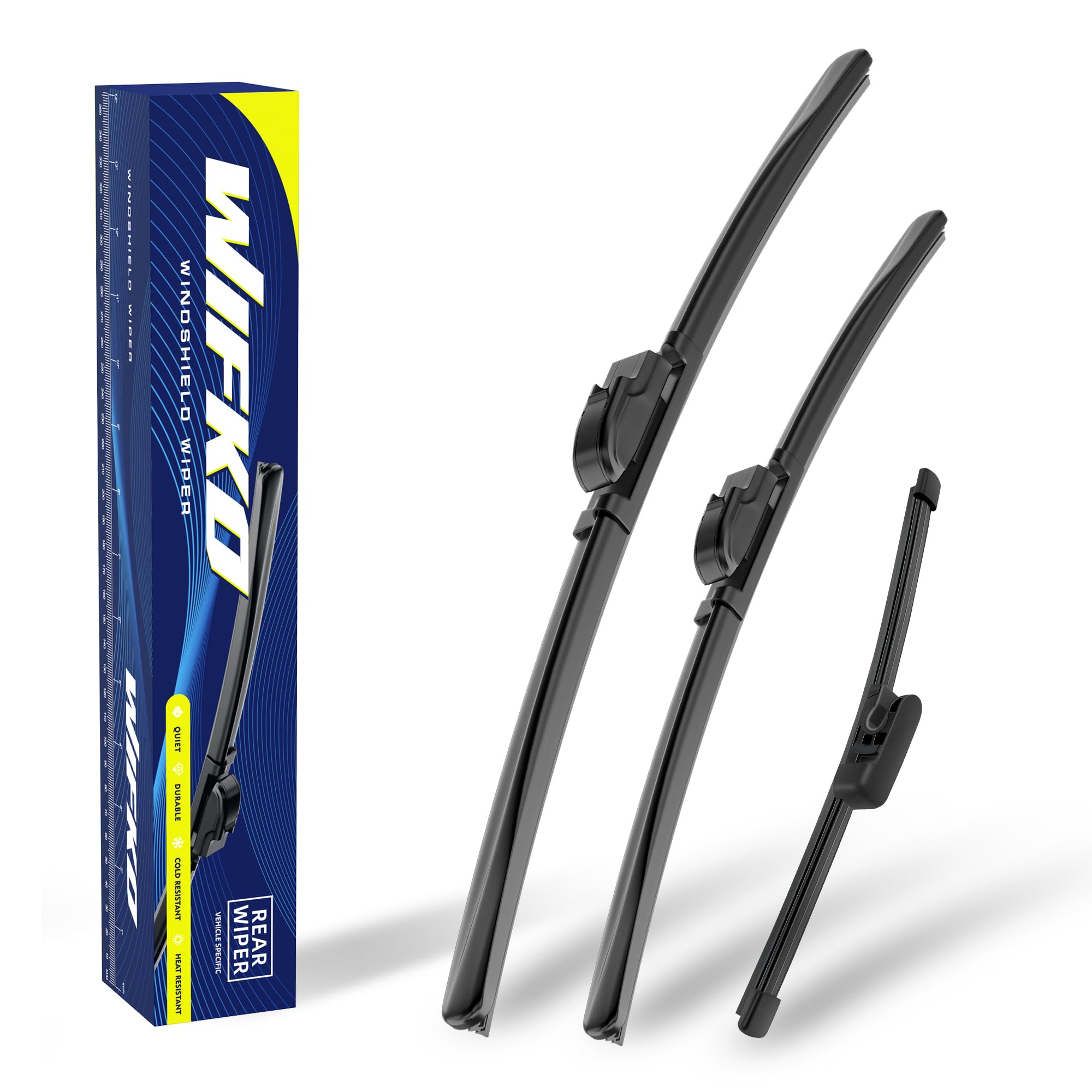 Wifko Scheibenwischer Kompatibel für Kia CEE'D CD 07.2018-2025, Wischerblätter Vorne + Hinten, Set Frontscheibenwischer und heckscheibenwischer, Auto Scheibenwischer Zubehör