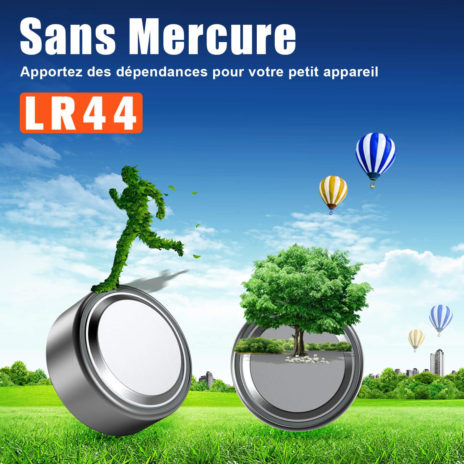 Blister 20 Piles AG13 LR44 LR1154 357 sans Mercure