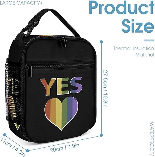 Miniatura 2 de Yes to Marriage Equality LGBTQ Insulated Lunch Bag for Women Men Reusable Lunch Box Tote Bag for Work Travel