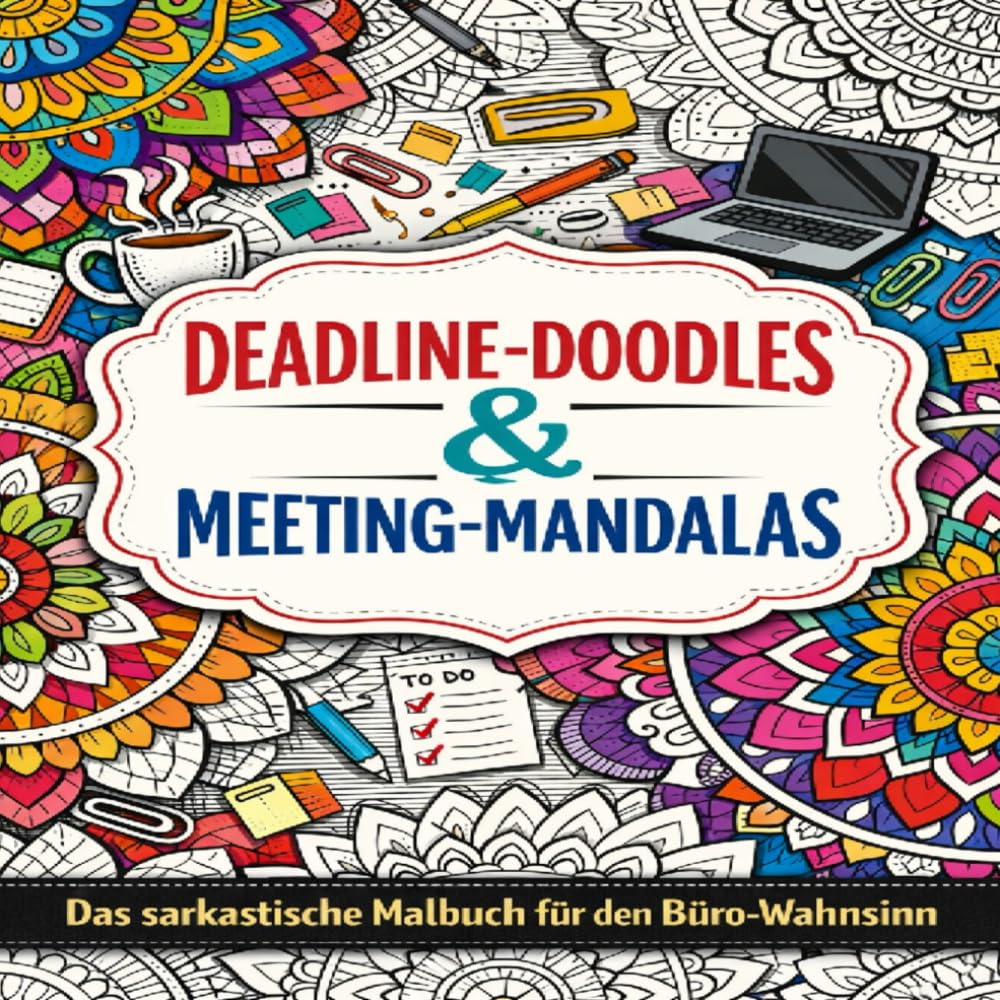 Deadlines Doodles & Meeting Mandalas: Das Sarkastische Malbuch für den Büro-Wahnsinn, 22 Bilder