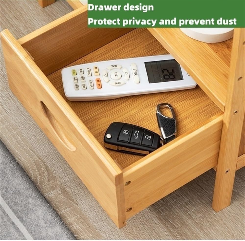 ナイトスタンド、引き出し付きエンドテーブル、収納付きサイドテーブル、シンプルなベッドサイドテーブル、リビングルームベッドルーム用のモ