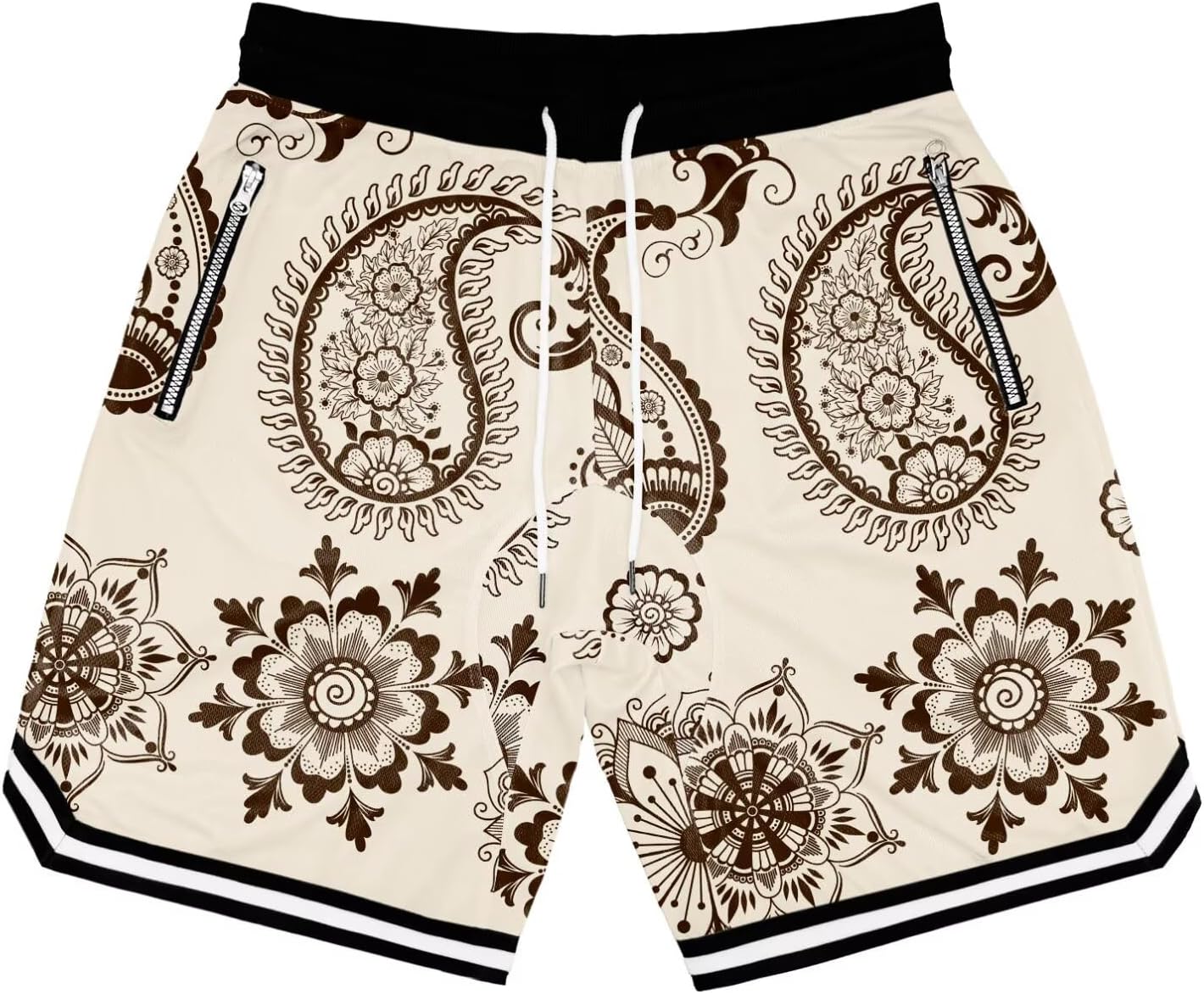 Mens Floral Print Basketball Shorts Lightweight Mesh Gym Shorts Graphic Sports Athletic Drawstring Short