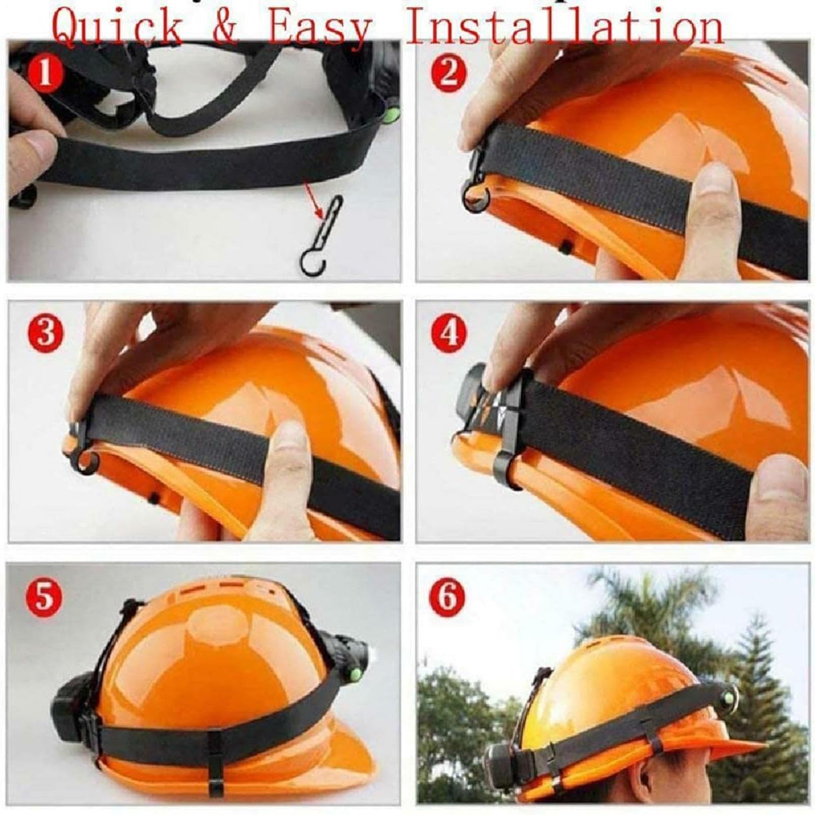 Ganchos para Casco De Seguridad para Linterna Frontal - 10 Piezas Ganchos para Lámparas Frontales | Accesorios para Casco De Seguridad,para Trabajos Exteriores Construccion Mantenimiento