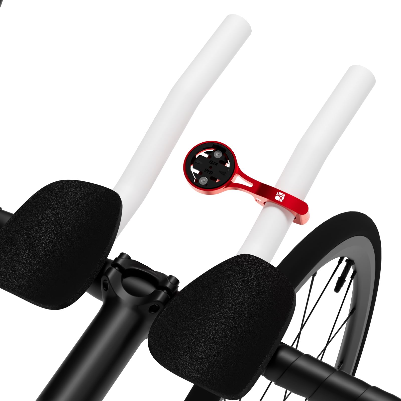 Bike AeroBar GPS Computer Mount for Garmin Edge Explore, Aluminum Bicycle GPS Mounts for 22.2mm TT Handlebar, Flashlight and Action Camera Install, Compatible with Bryton, Wahoo, and CATEYE Red
