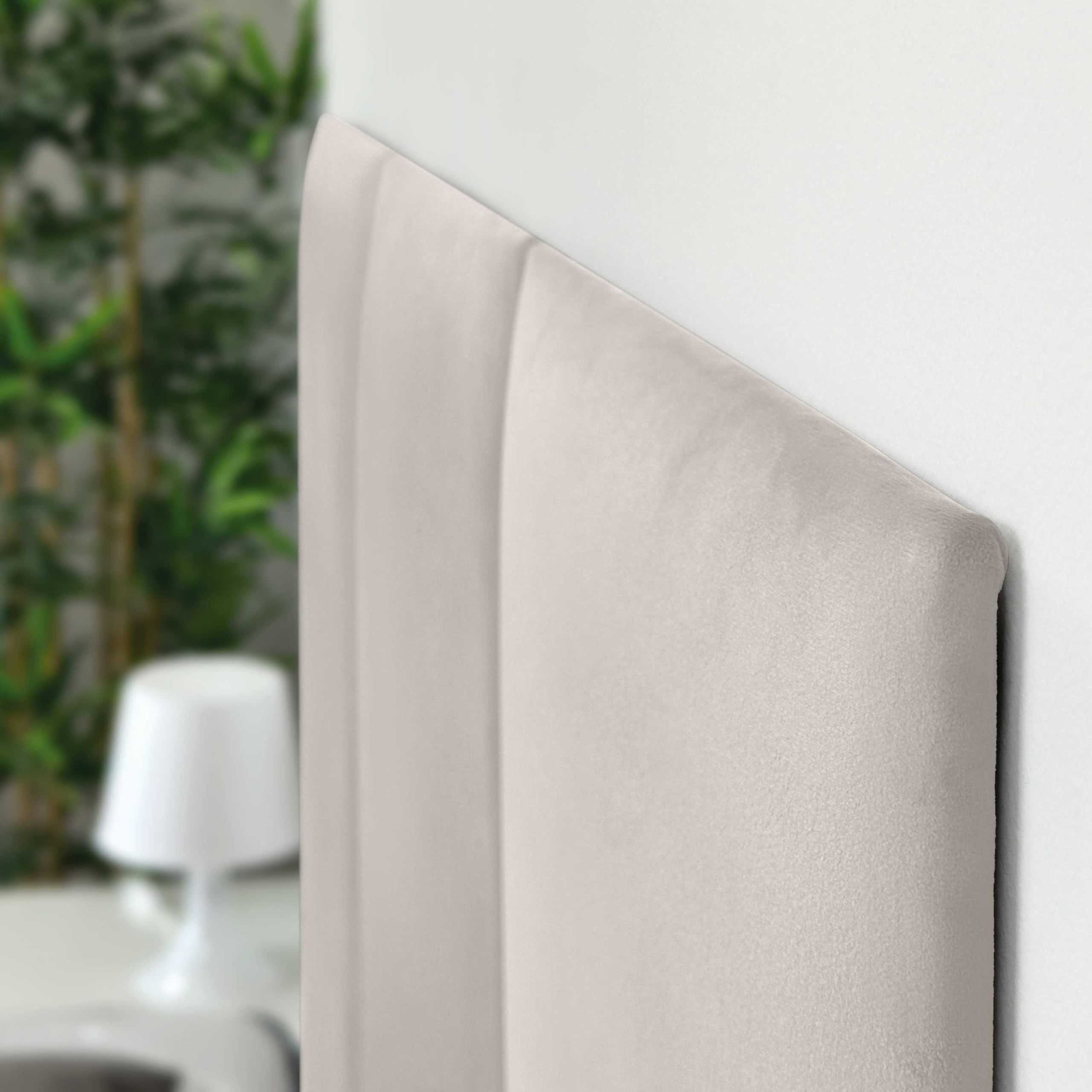 DHOME Cabecero Tapizado Terciopelo Liso Antimanchas Diseño Modular Vertical Autoadhesivo Cabezal Cama Dormitorio Acolchado (Beige, 80cm, Altura 80cm, x2)
