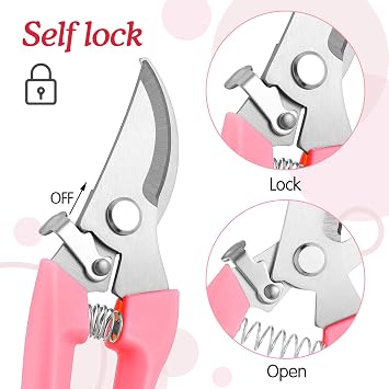 Premium Garden Shears, Curve Garden Scissors for Plant, Tip Pruning Shears for Cutting Flowers, Hedge Shears for Cutting Flowers Trimming Plants Bonsai Fruits Picking