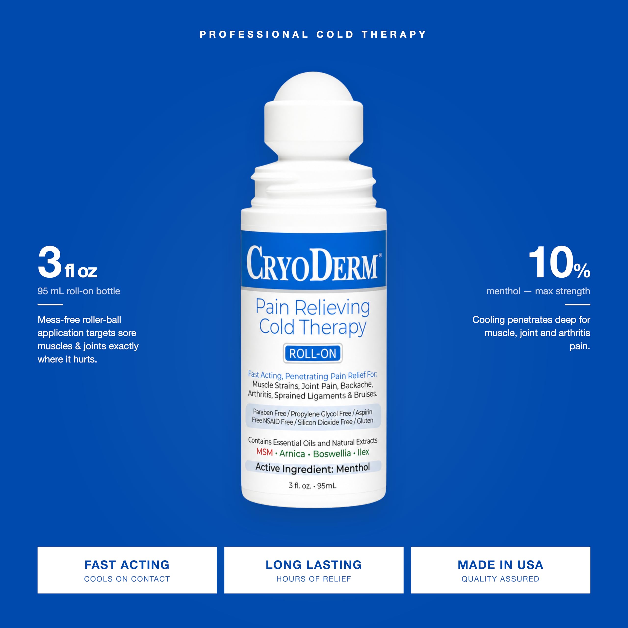 Cryoderm Cold Roll-On 3oz