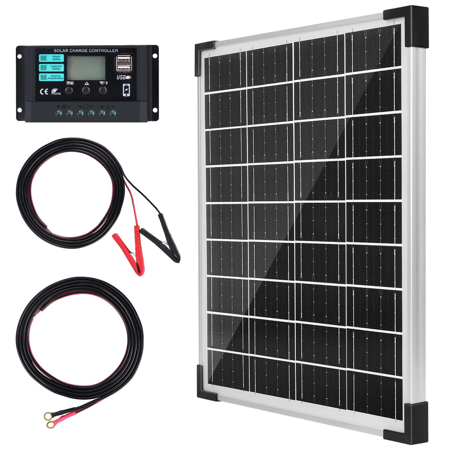 TBER 20W Solar Panel Kit with 10A Charging Controller-image-27