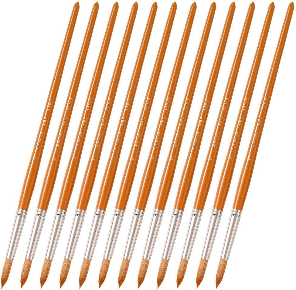 Van Gogh Neo Sebron Round Watercolor Brushes, No. 12, GNEO-WR #12 (12), 12 Pieces