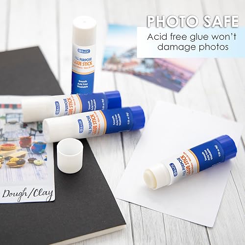 Miniatura 2 de BAZIC - Pegamento en barra de alta calidad de 0.28 onzas (0.28 oz), barras de pegamento blanco, multiusos, sin ácidos, para fotos, papel,