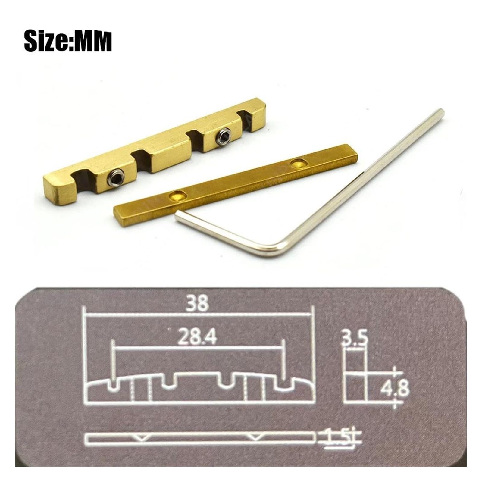 10 sztuk mosiężnych nakrętek mostka gitary elektrycznej basowej części zamienne 38MM regulowane