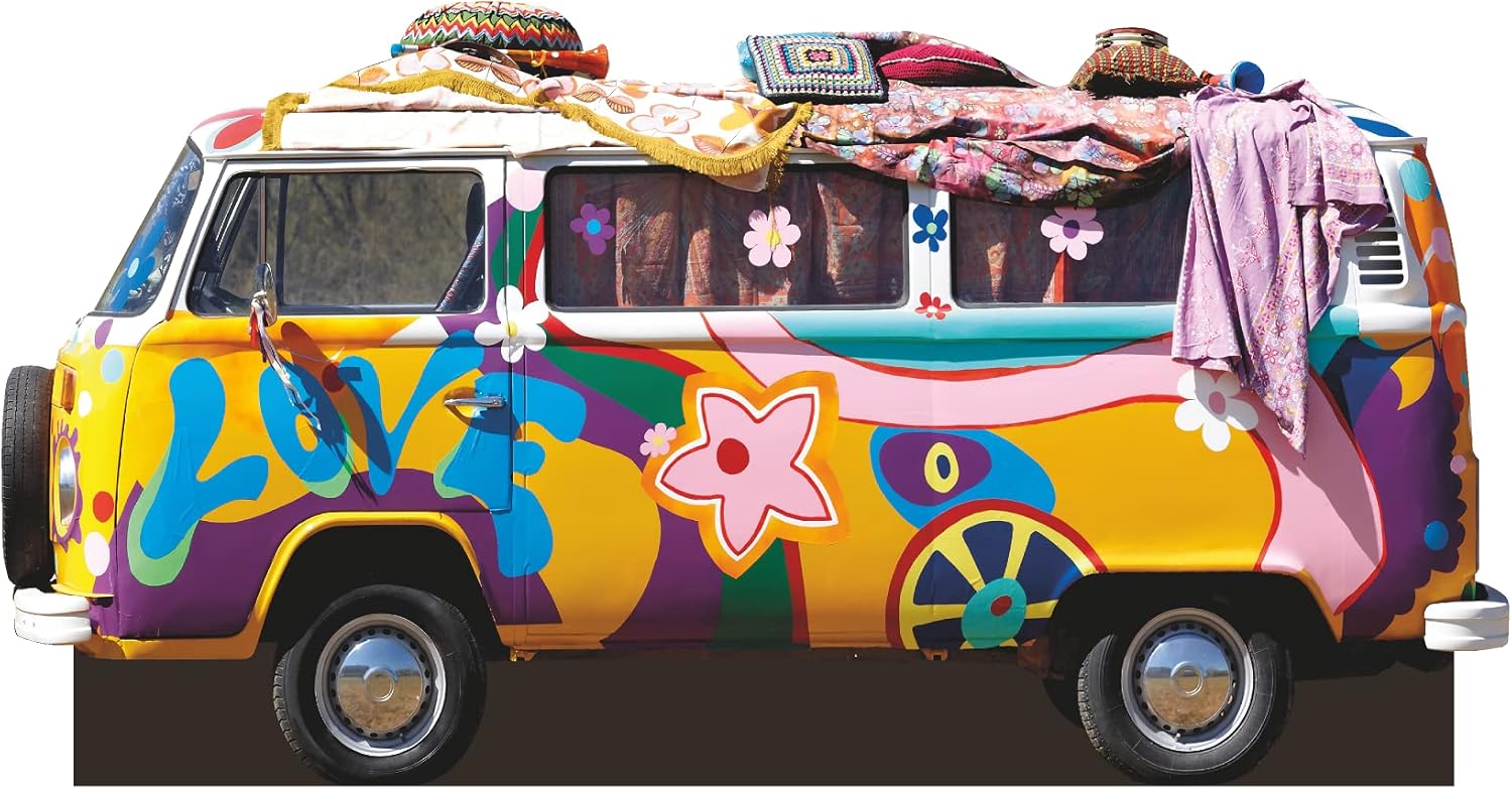 SP12678 Hippie Van Groovy Car 60s Woodstock Cardboard Cutout Standee Standup