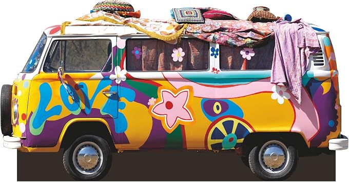 SP12678 Hippie Van Groovy Car 60s Woodstock Cardboard Cutout Standee Standup