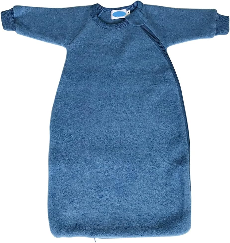 Ecoable Merino Wool Baby Coverall: Winter Thermal Blanket with Sleeves, Sizes NB – 4T (EU98-104 | 18-24 Months, Natural)