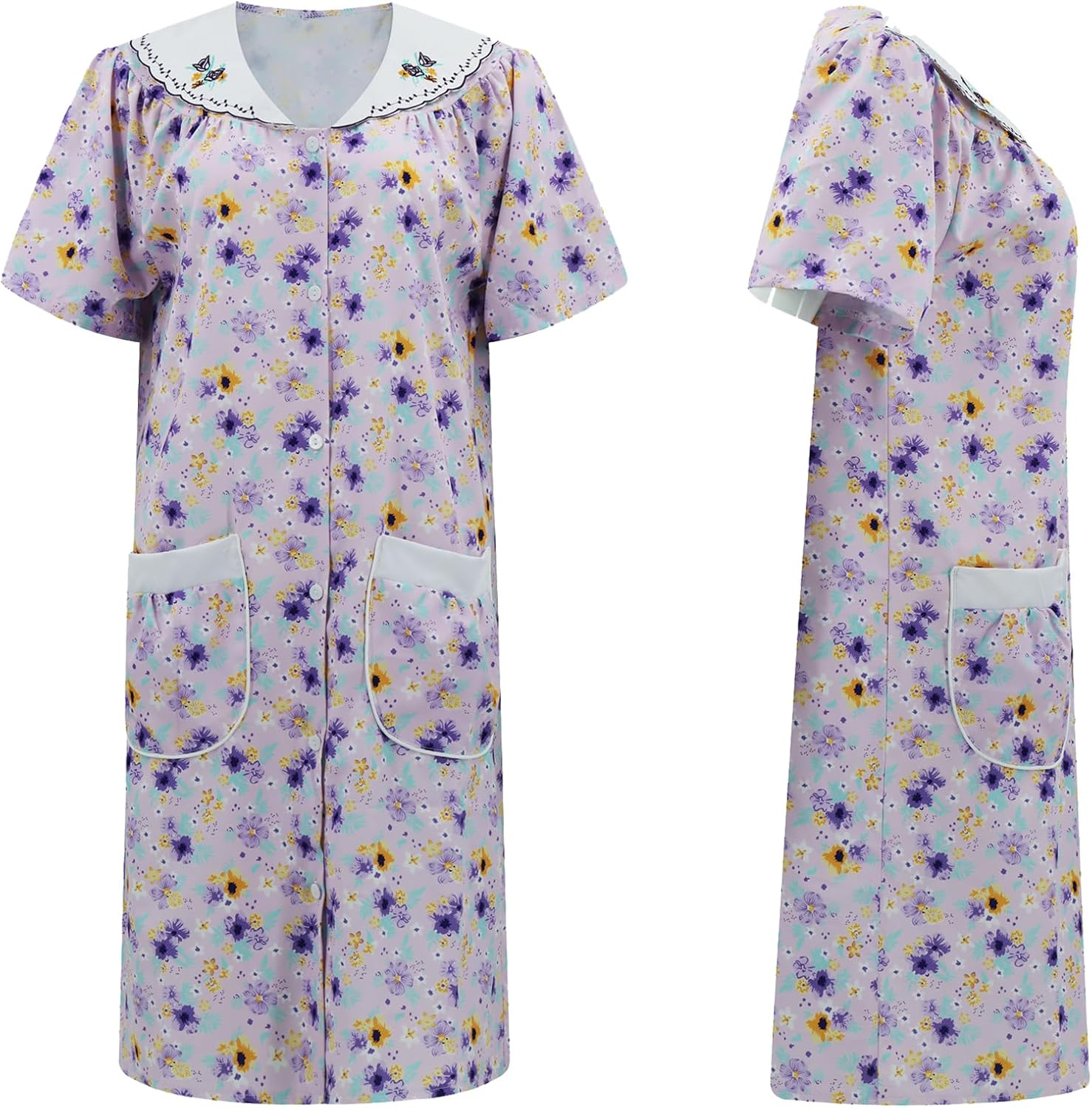 Old Lady Costume for Women, Grandma Costume Nightgown Cane Cardigan Set Old Lady Dress Halloween Cosplay