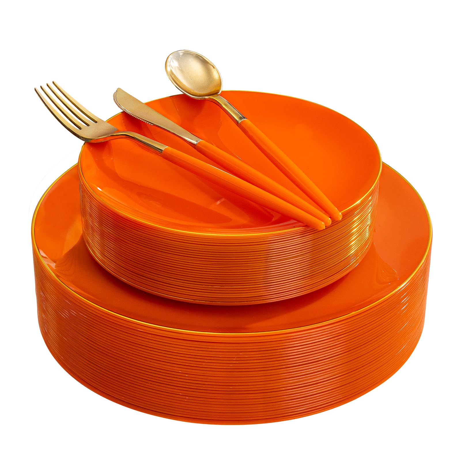 Gold Disposable Plates & Cutlery Set - Party Wedding -13