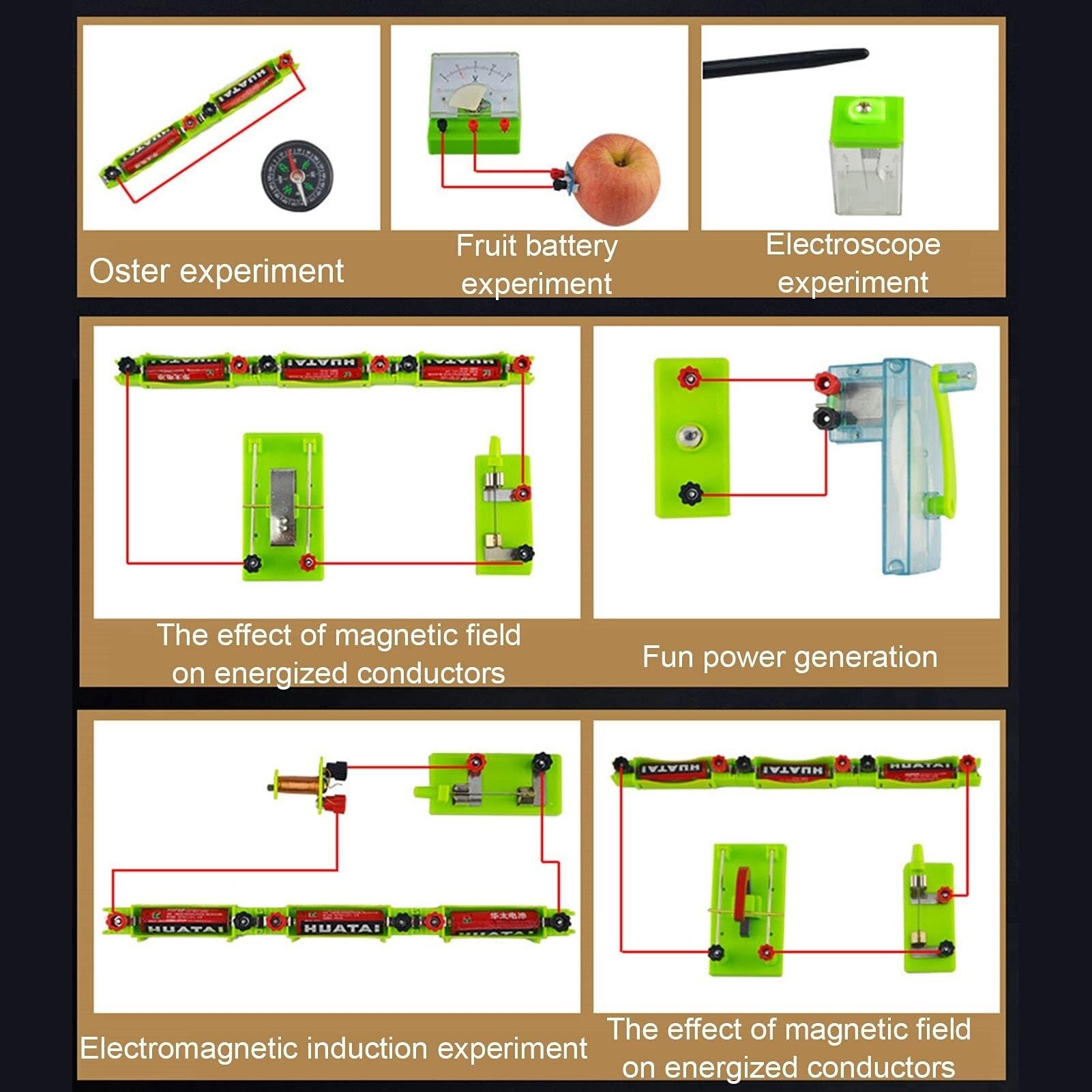 Caja Completa De Experimentos Física Y Electromagnetismo, Kit Laboratorio Accesorios Completo Hecho Plástico ABS, Equipo Portátil Enseñanza For Demostración