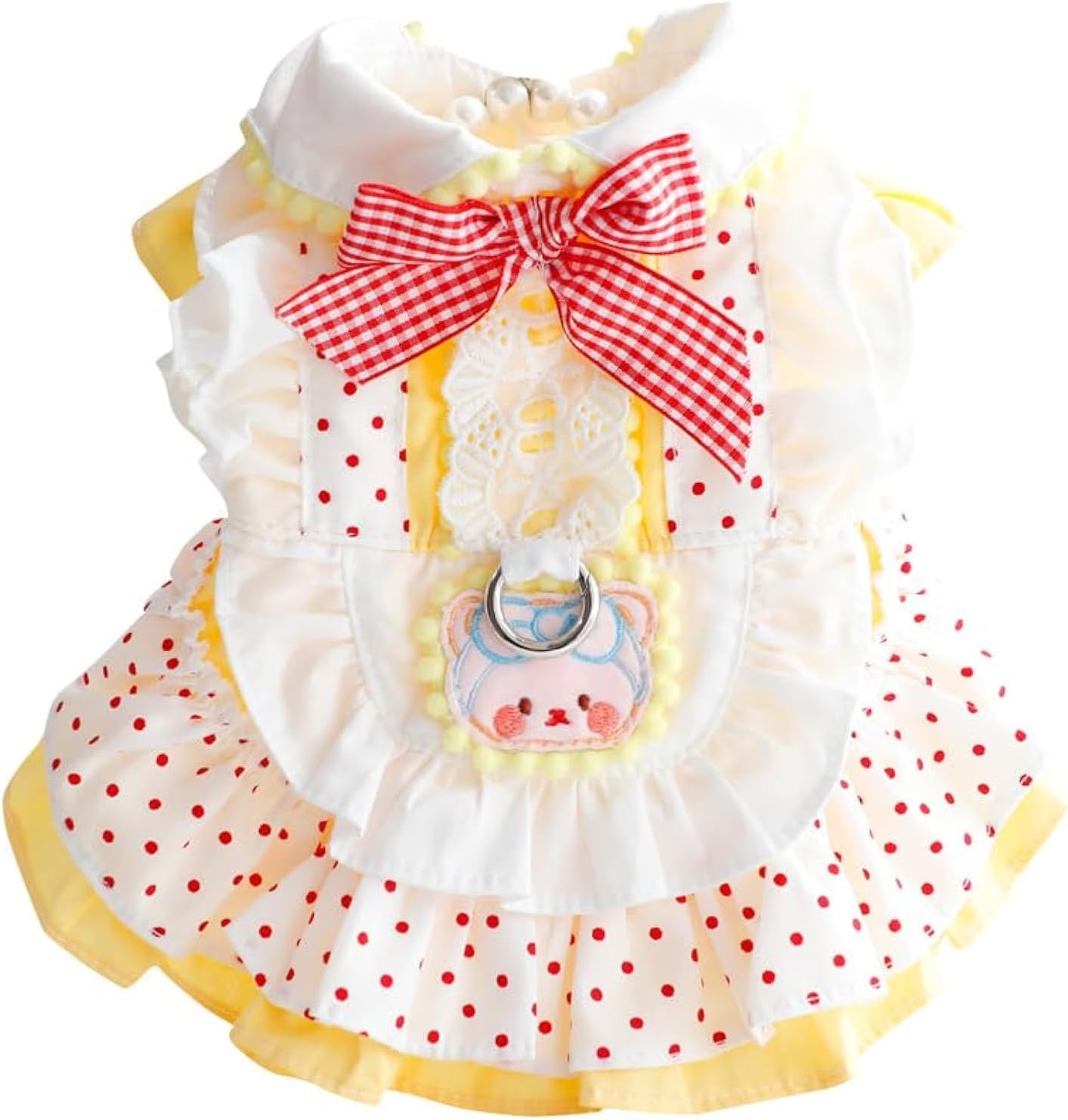 AZA Dog Princess Dresses for Small Dogs Lolita Clothes Costume Pet Hoodies Girl Cute Coat Outfits Spring Costumes (S,Yellow)