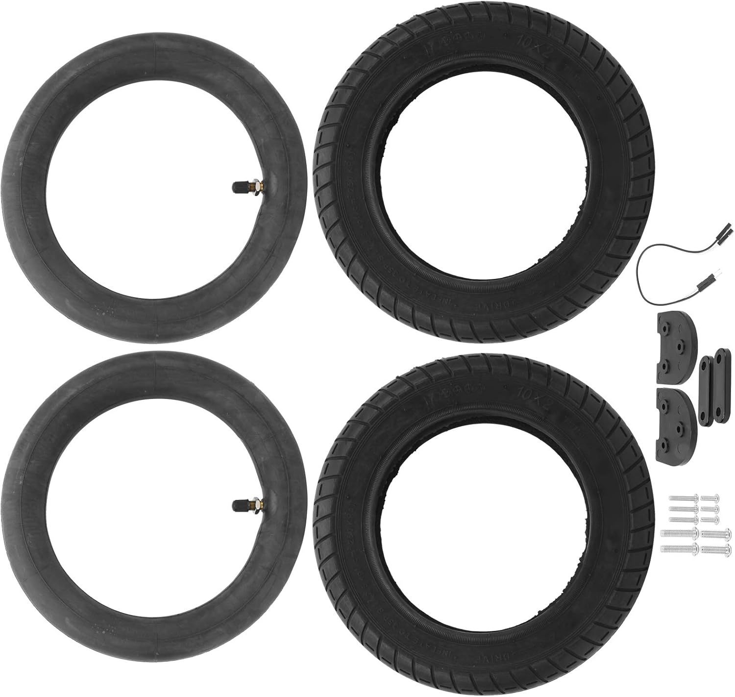 VGEBY Electric Scooter Tire Kit, 10in Cover Tyre + Inner Tube Heighten Set Spare Tyre Compatible with M365 Scooter Electric Scooters Equipment 10 Inch Tires