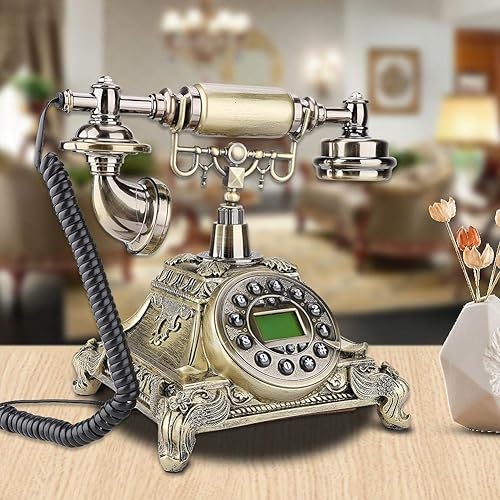 Miniatura 7 de Teléfono antiguo, teléfono retro BTIHCEUOT Retro Fijo Teléfono Fijo, MS-5501A Vintage Retro Estilo Europeo Imitación Antiguo Teléfono para Oficina