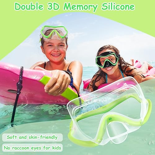 Miniatura 5 de Gafas de natación para niños con cubierta de nariz para jóvenes de 8 a 15 años, antivaho HD Visión Gafas de piscina gafas de natación de agua