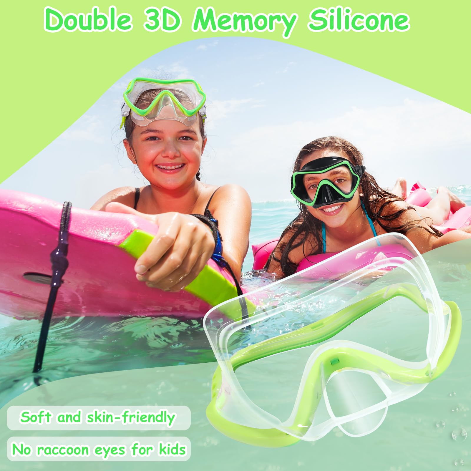 Occhialini da nuoto per bambini con copertura per il naso per ragazzi 8-15 anti-appannamento HD Vision occhiali da piscina occhialini da nuoto