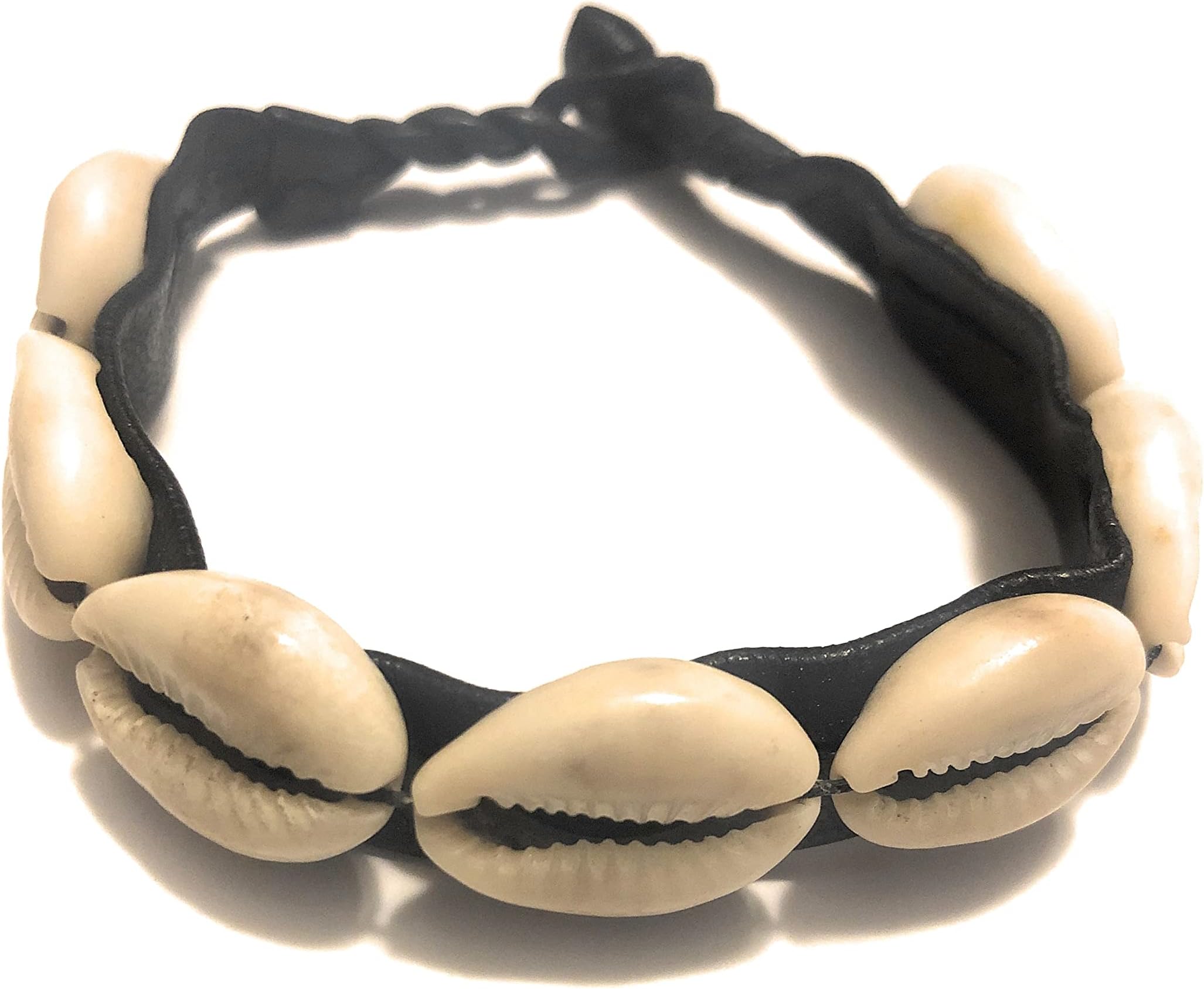 Traditional West African Design Cowry Shell Leather Bracelet by Doorstoafrica