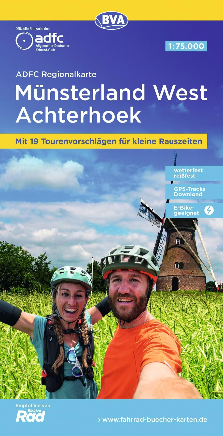 ADFC-Regionalkarte Münsterland West / Flusslandschaft Achterhoek, 1:75.000, mit Tagestourenvorschlägen, reiß- und wetterfest, E-Bike-geeignet, ... Aar-, Berkel-, Ijssel- und Slinge-Route: 730