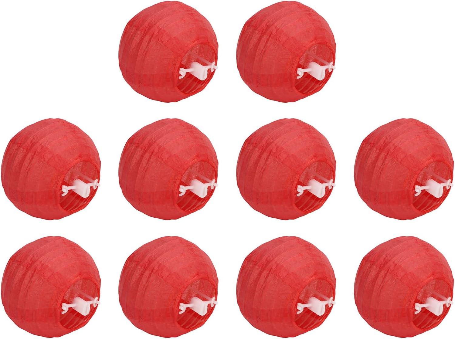 10Pcs Paper Lanterns, Round Foldable Paper Lanterns,Decorative Paper Lantern, Small Handcrafted Lantern for Tent RV Courtyard Terrace, Waterproof Paper,Red