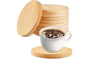Round Bamboo Coasters Set: Perfect Protection for Tables and Stylish Home Décor