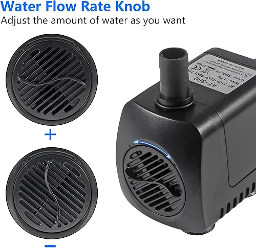 Miniatura 2 de Bomba de agua sumergible de 15 W con luces LED, 260 GPH para acuario, tanque de peces, bomba de agua para estanque, acuario, característica de agua,