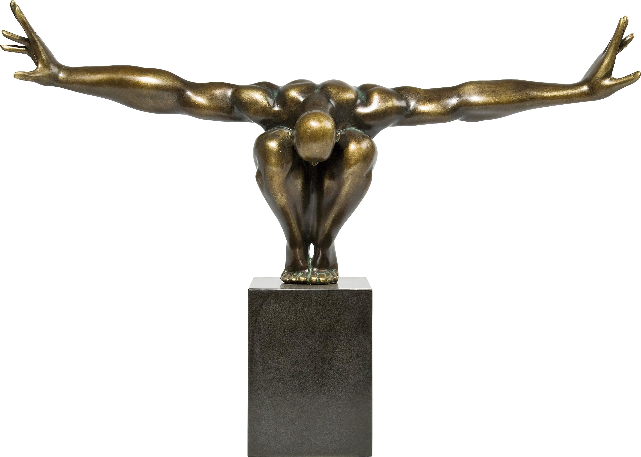 Kare Design Deco Figure Athlete, Bronze, Home Decor, Sculpture, Giftidea, Accessoires, Real Marble Base, 52x75x23cm (H/W/D)