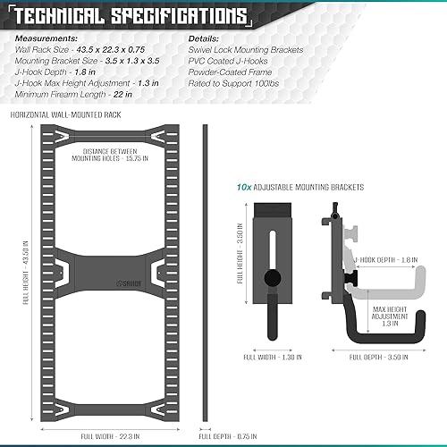 Miniatura 7 de Savior Equipment Estante de exhibición horizontal de acero para rifle de armas de fuego, escopeta de arco compuesto, espada, chaleco táctico, gancho