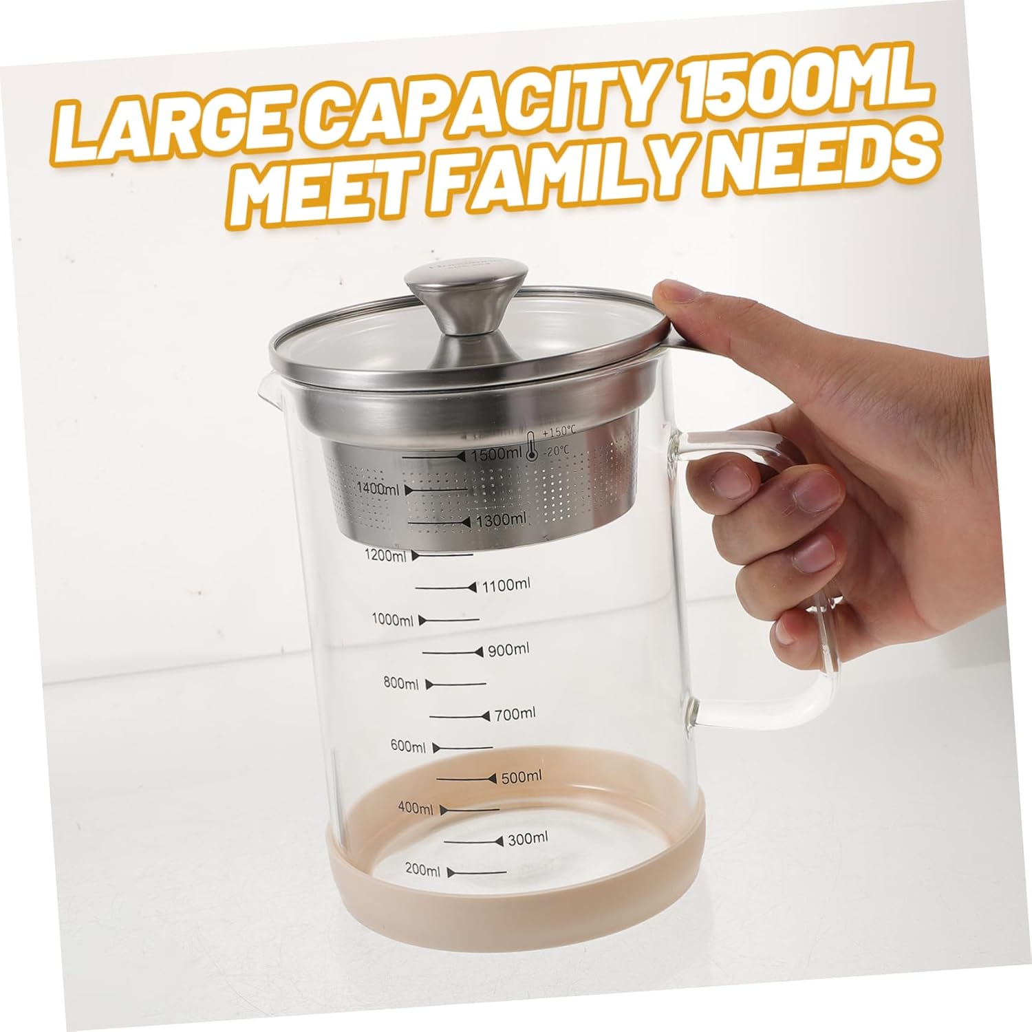 Glass Soy Milk Filter Jug Collapsible Strainer Fine Mesh Filter Pitcher