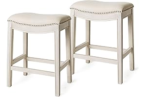 Maven Lane Adrien - 26 Inch Counter Height Backless Stools in White...