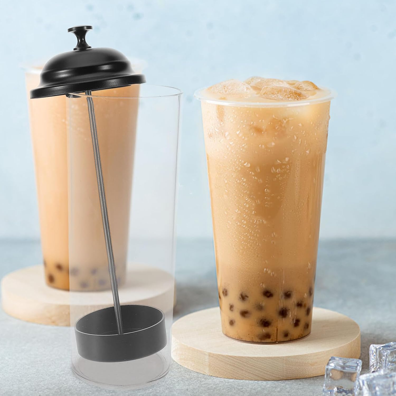Plastic Straw Dispenser Stand for Counter, Large Straw Storage Bucket