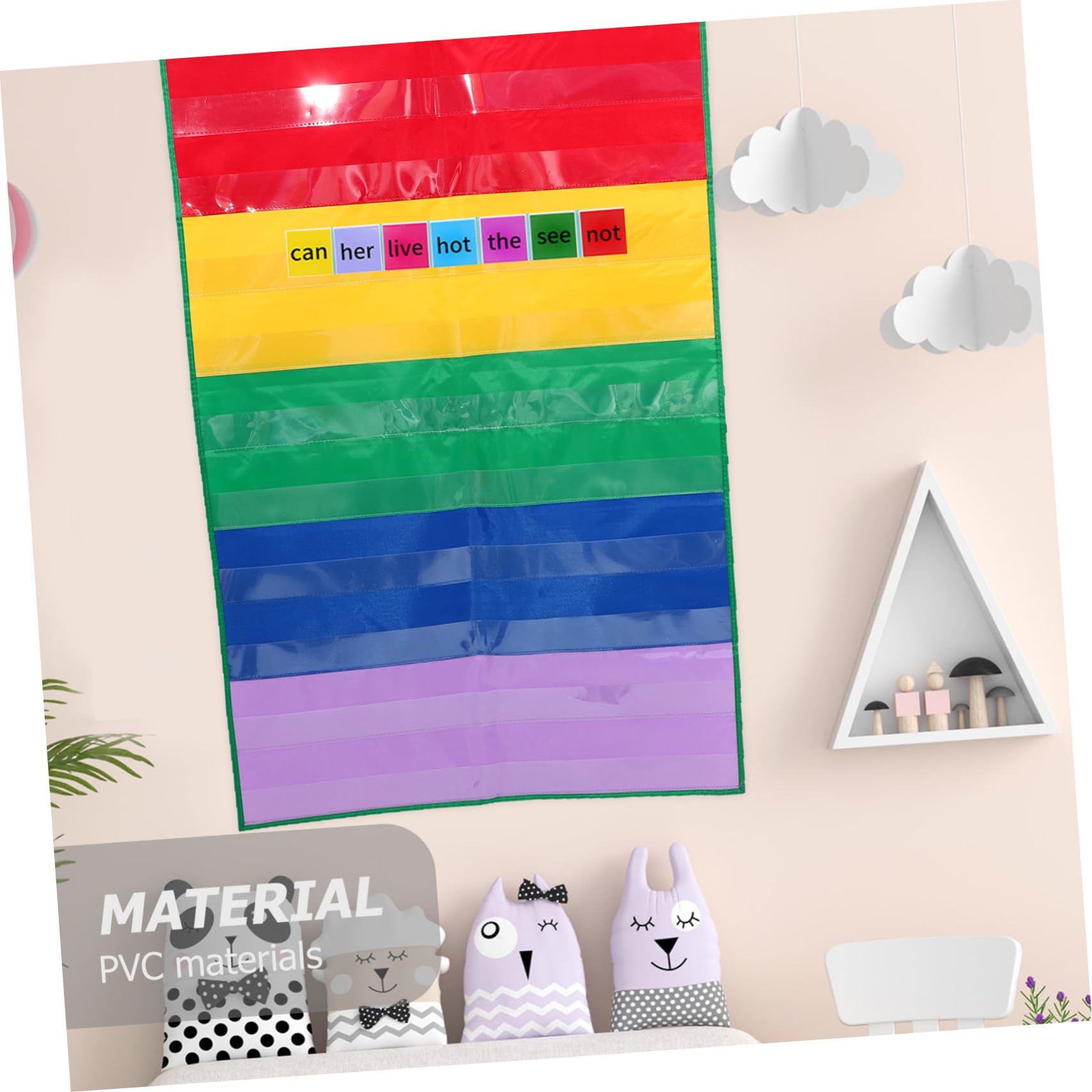 Lurrose 4piezas Organizador De Carteles Didácticos De Pared Soporte De Tarjetas Para Aula Material Educativo Pocket Chart De Aprendizaje Bolsillos Para Clases y Presentaciones