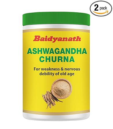 Baidyanath Ashwagandha Churna | Helps Boost Strength, Stamina & Energy | Stress Relief | Made with 100% Pure Ashwagandha - 100g (Pack of 2)