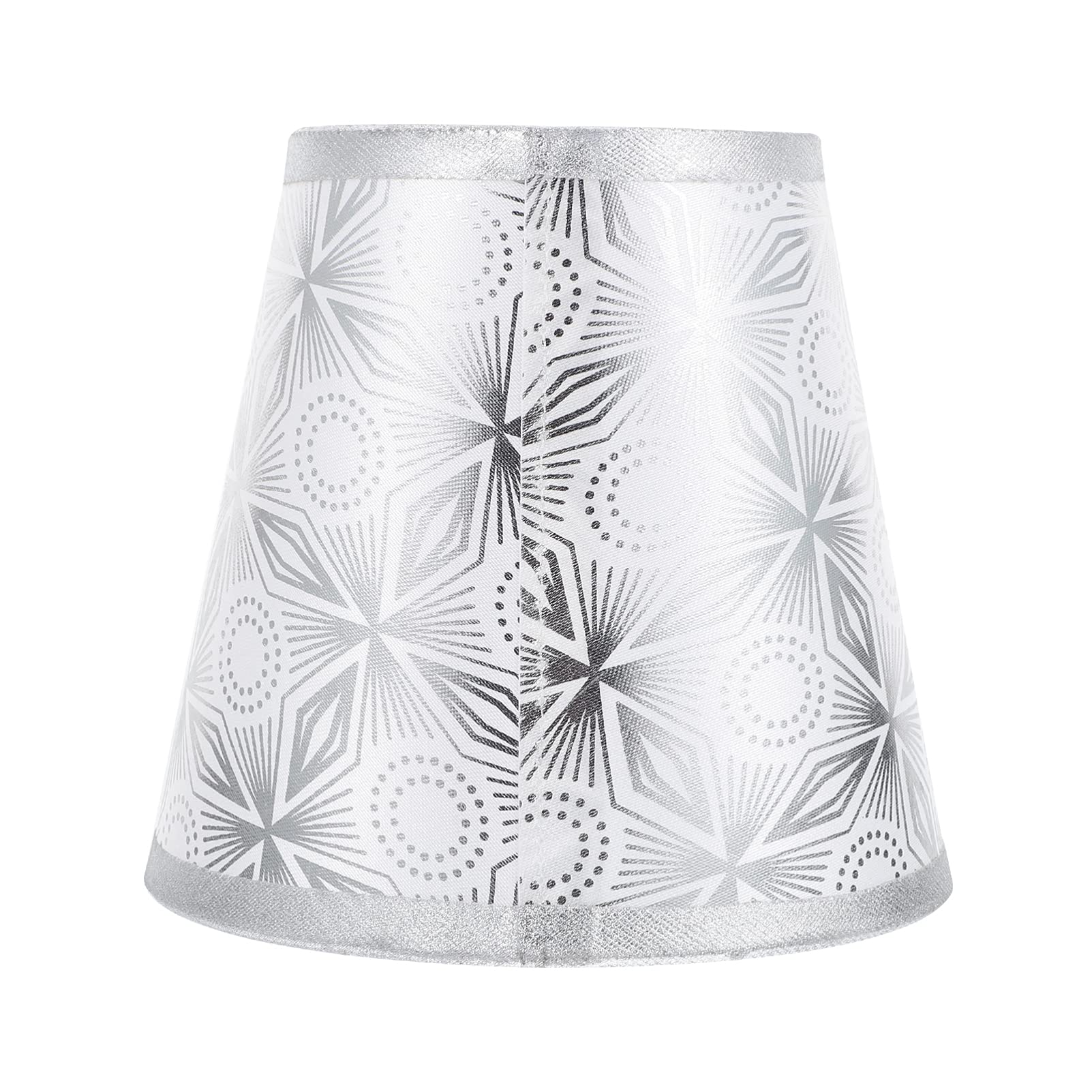 Uonlytech Home Decoration Silver Cloth Lamp Shade Lampshade Clip on Light Shades Table Desk Floor Lamp Cover for Chandelier Wall Ceiling Pendant Light Living Room Cafe Shop Home Decor