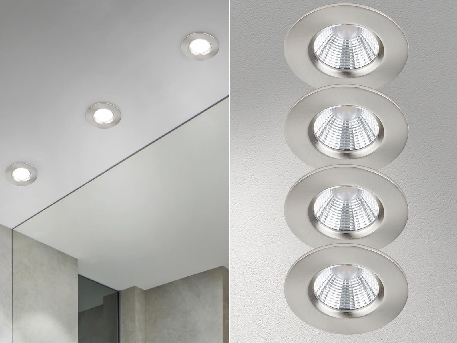 Set Di 4 Faretti Da Incasso A Soffitto A LED IP65 Impermeabili, Faretto Da Incasso Rotondo - Foto 7